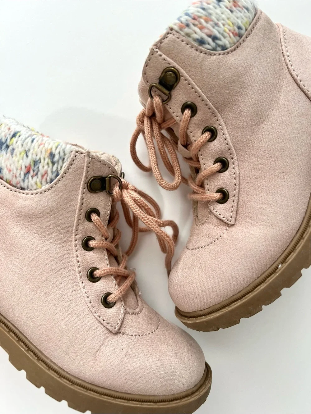 Old Navy Toddler Girl Pink Faux-Suede Sweater Cuff Boots Size 9 toddler